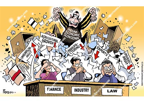Indian Slowdown - Paresh Cartoons